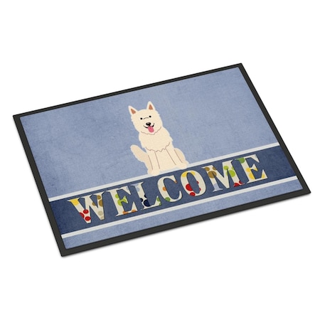Carolines Treasures 18 x 27 in. White German Shepherd Welcome Indoor or Outdoor Mat BB5626MAT